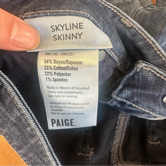 Paige Skyline Skinny Jeans Medium Dark Wash Blue Denim Size 29 Casual - Picture 7 of 12